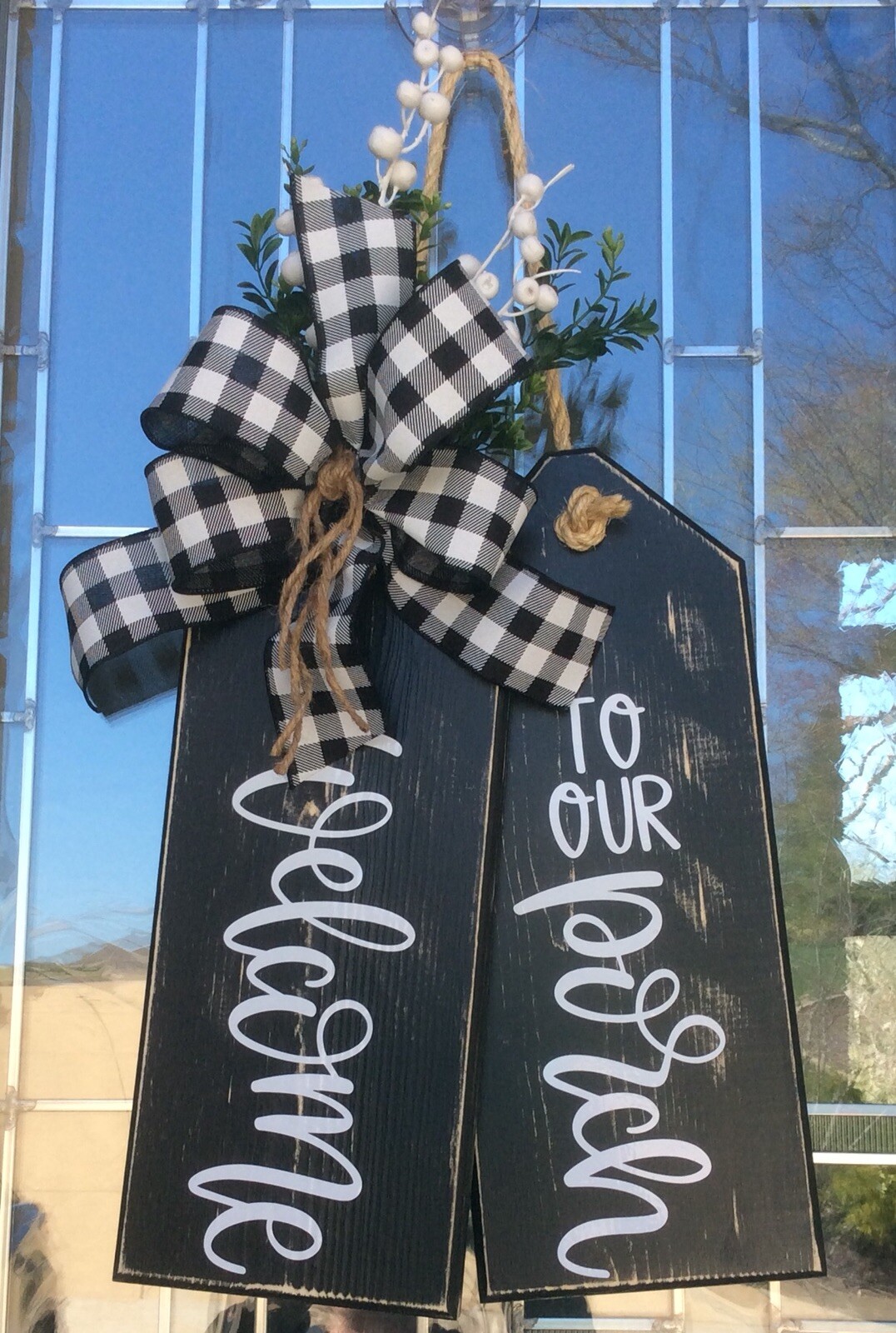 Welcome To Our Porch Large Wooden Door Tags Door Hanger Farmhouse New