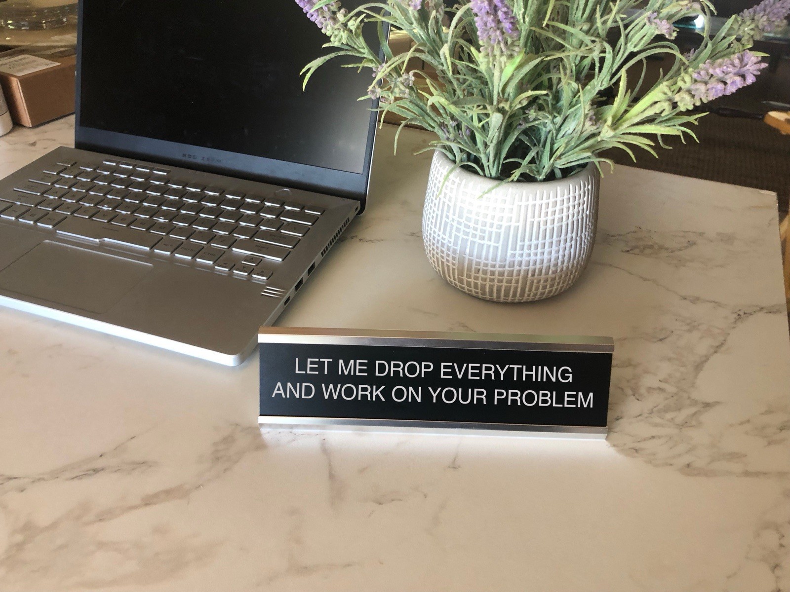 Funny Office Desk Plaque-“LET ME DROP EVERYTHING AND WORK ON YOUR PROBLEM”
