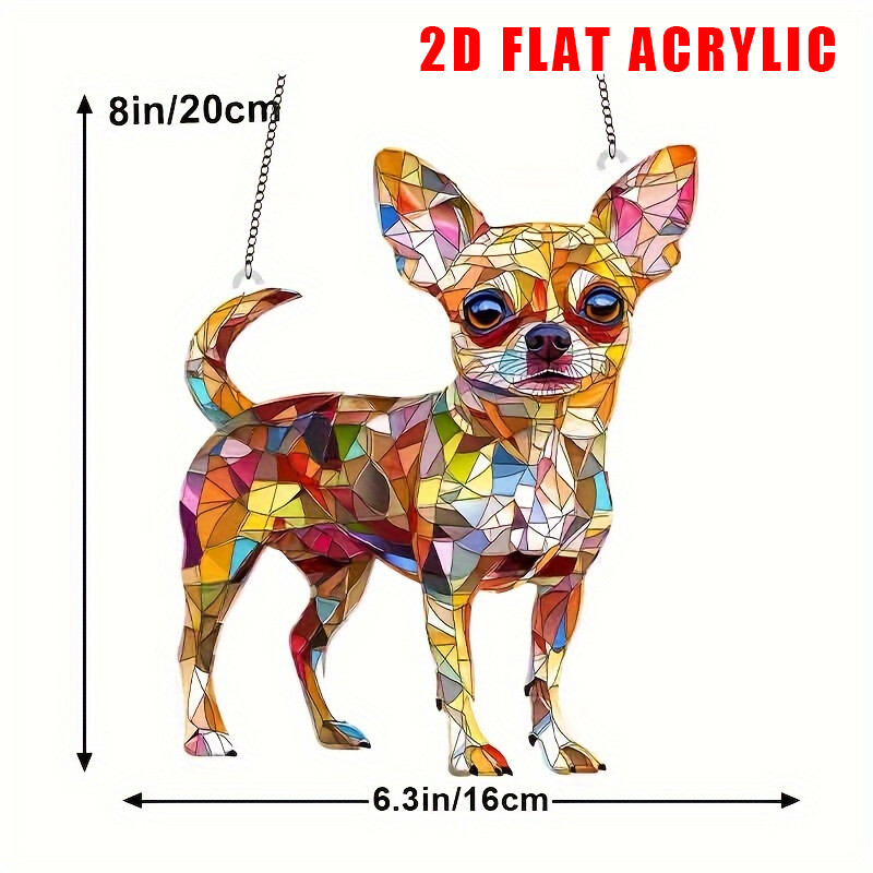1 Piece Chihuahua Light Catcher Dog Decoration Pet Lover Gift Animal Patterns