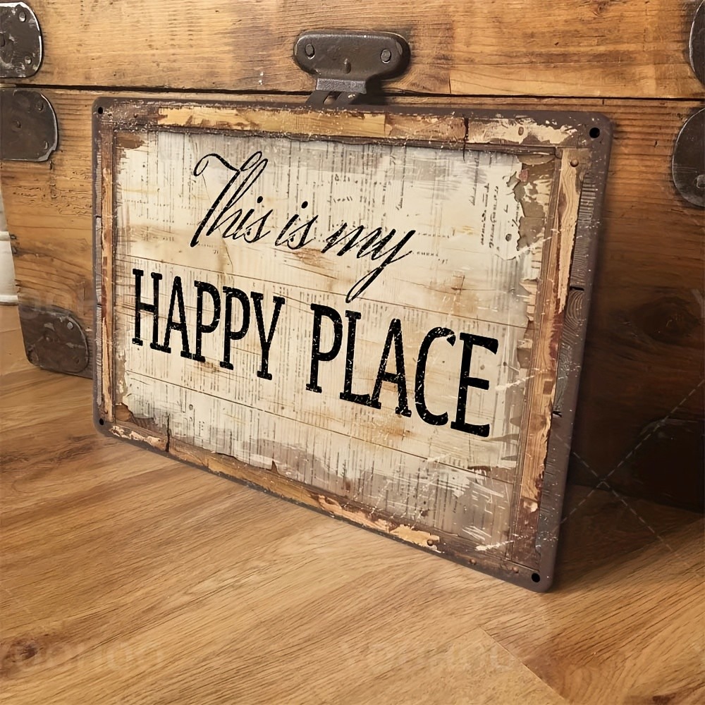 Country Style “This Is My Happy Place” Wall Sign – Inspirational Home Decor