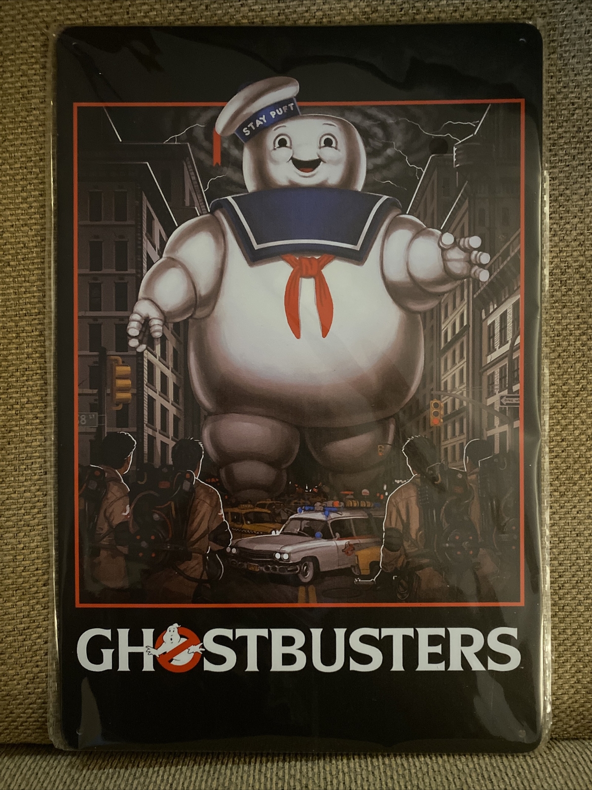 Ghostbusters Stay Puft Poster Metal Tin Sign Wall Hanging 8”x12”