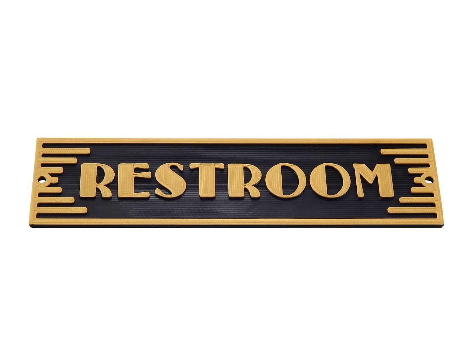 Plastic Art Deco Restroom Bathroom Toilet Powder Room Washroom Door Sign Plaque