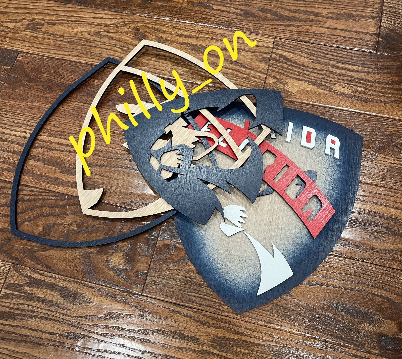 NHL Florida Panthers Logo Wooden Sign Wall Decor Handmade Quality 15″-35″