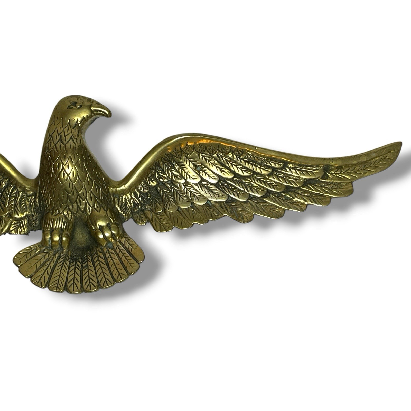 American Bald Eagle with Spread Wings Cast Iron Brass Wall Plaque 18” Patriotic