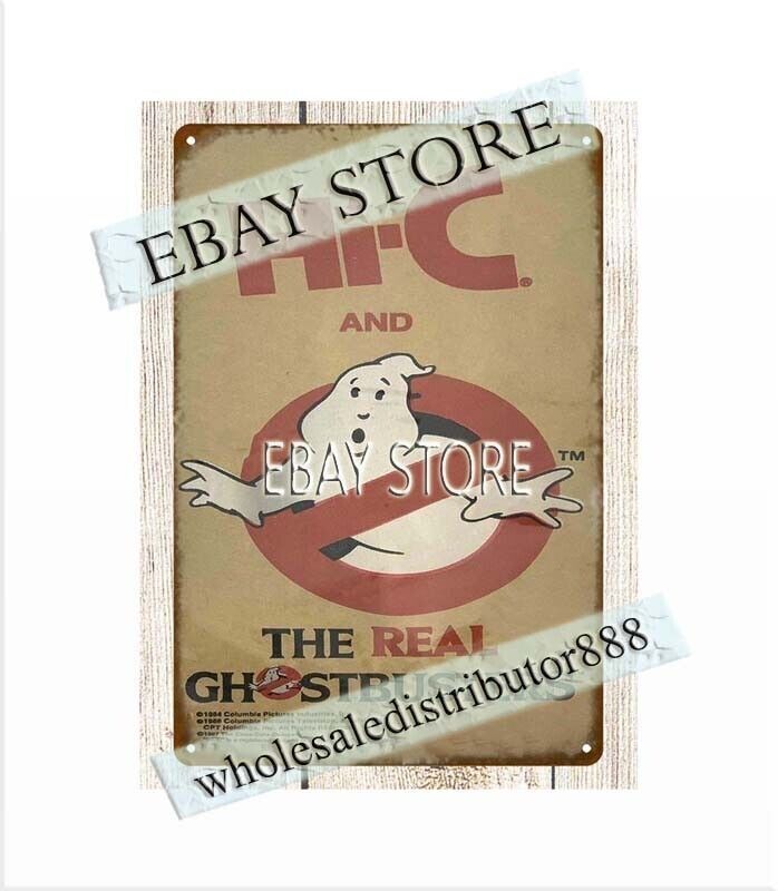 outdoor wall decoration 1980s Hi-C The Real Ghostbusters metal tin sign