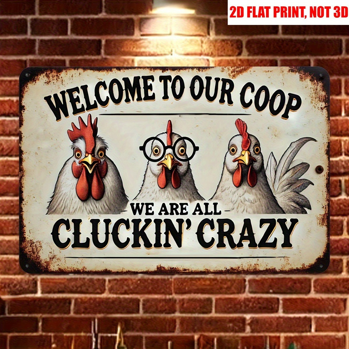 Funny Chicken Coop Metal Tin Signs Farm/Backyard Decor Retro Vintage Wall Art 2D