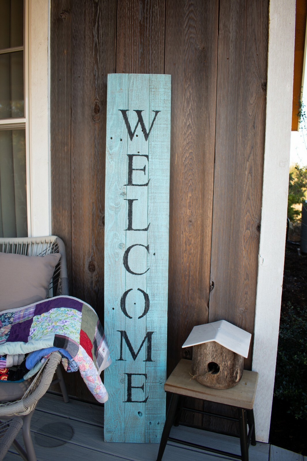 BarnwoodUSA Rustic Farmhouse 5ft Tall Front Porch Welcome Sign, 6 colors