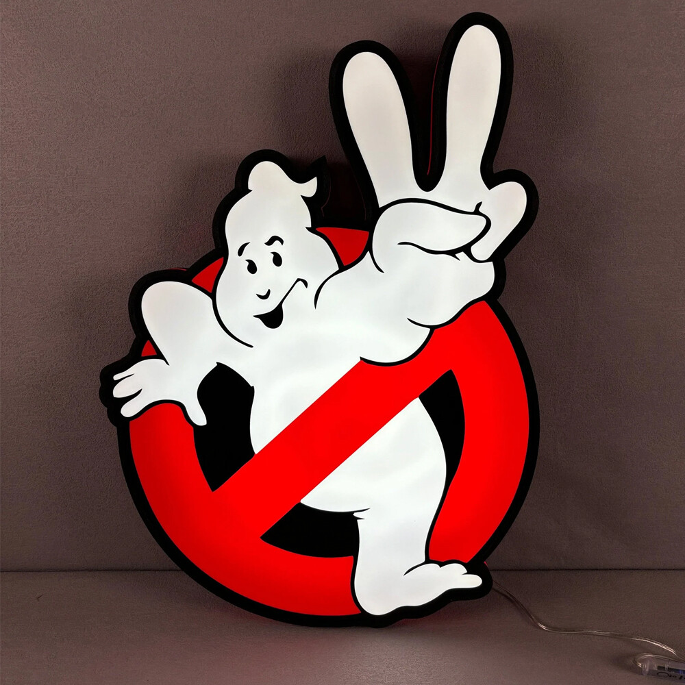 Ghostbusters Logo Lightbox 3D Printed Led Lightbox for Home Decor Gift