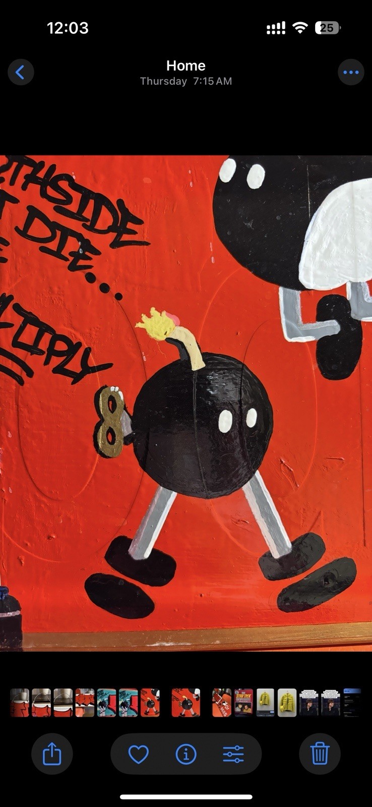 Original Urban Street Art on Metal Street Sign – Upcycled Wall Art Double Sided