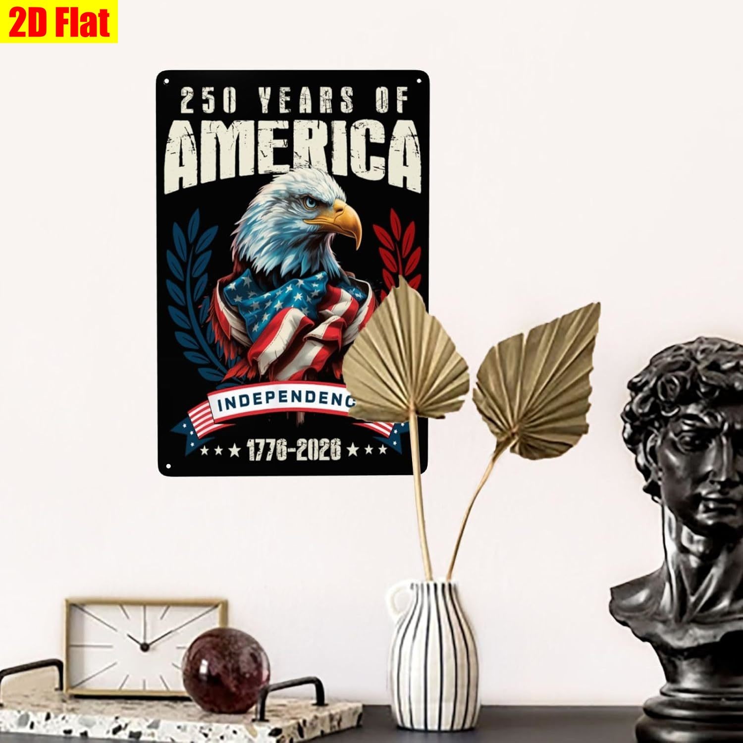 Retro 250 Years of America Metal Sign 4th of July Patriotic Independence Decor