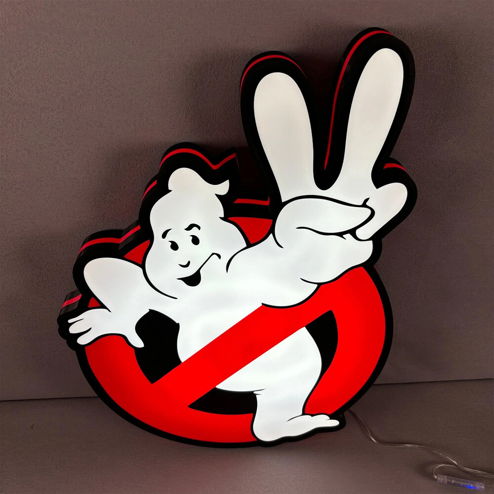 Ghostbusters Logo Lightbox 3D Printed Led Lightbox for Home Decor Gift