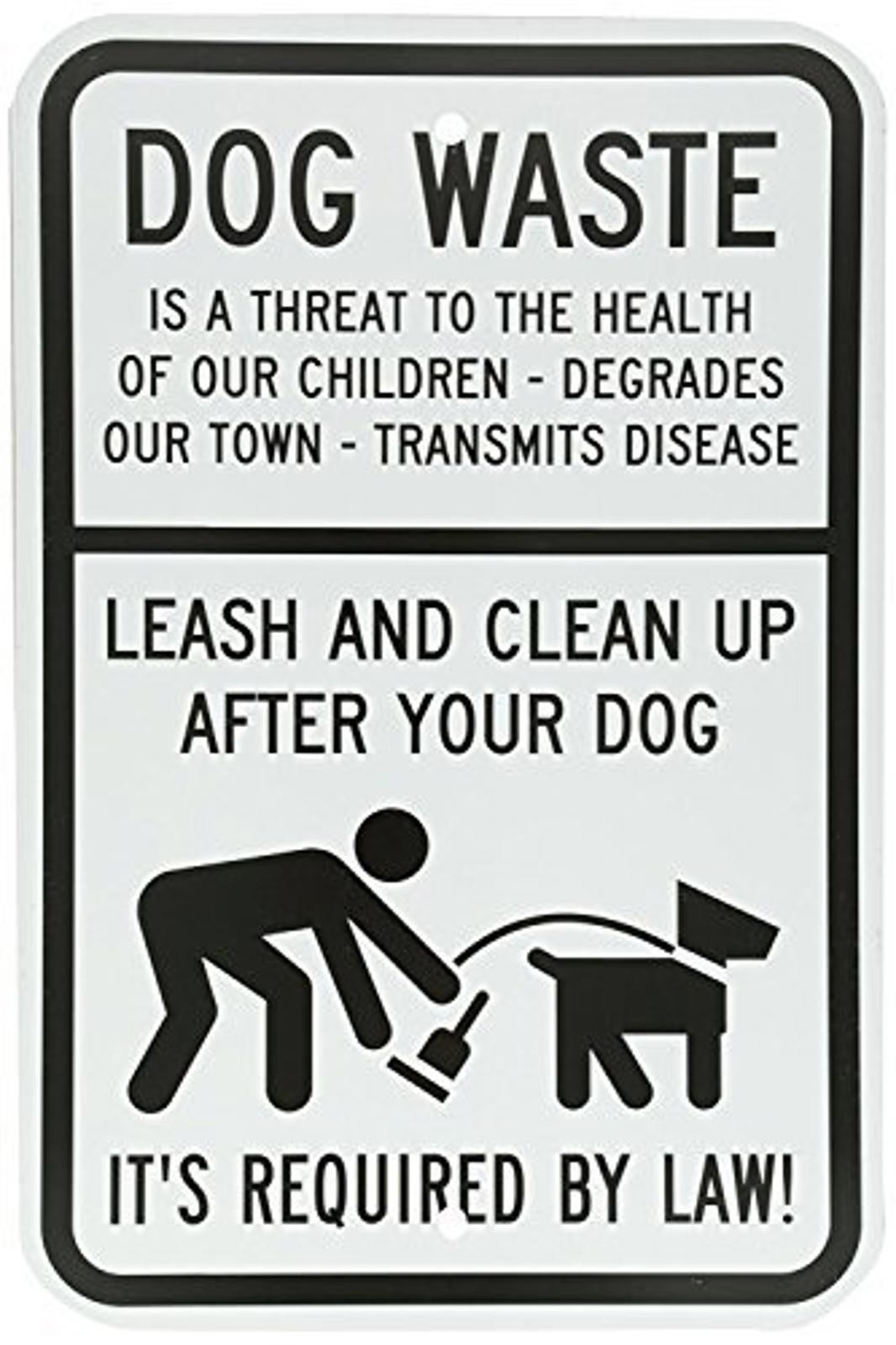 Aluminum Dog Waste Sign Funny 8×12 Inches Weatherproof Metal Street Sign