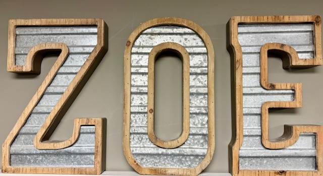 Hobby Lobby 14″ Metal and Wooden Letter Decor