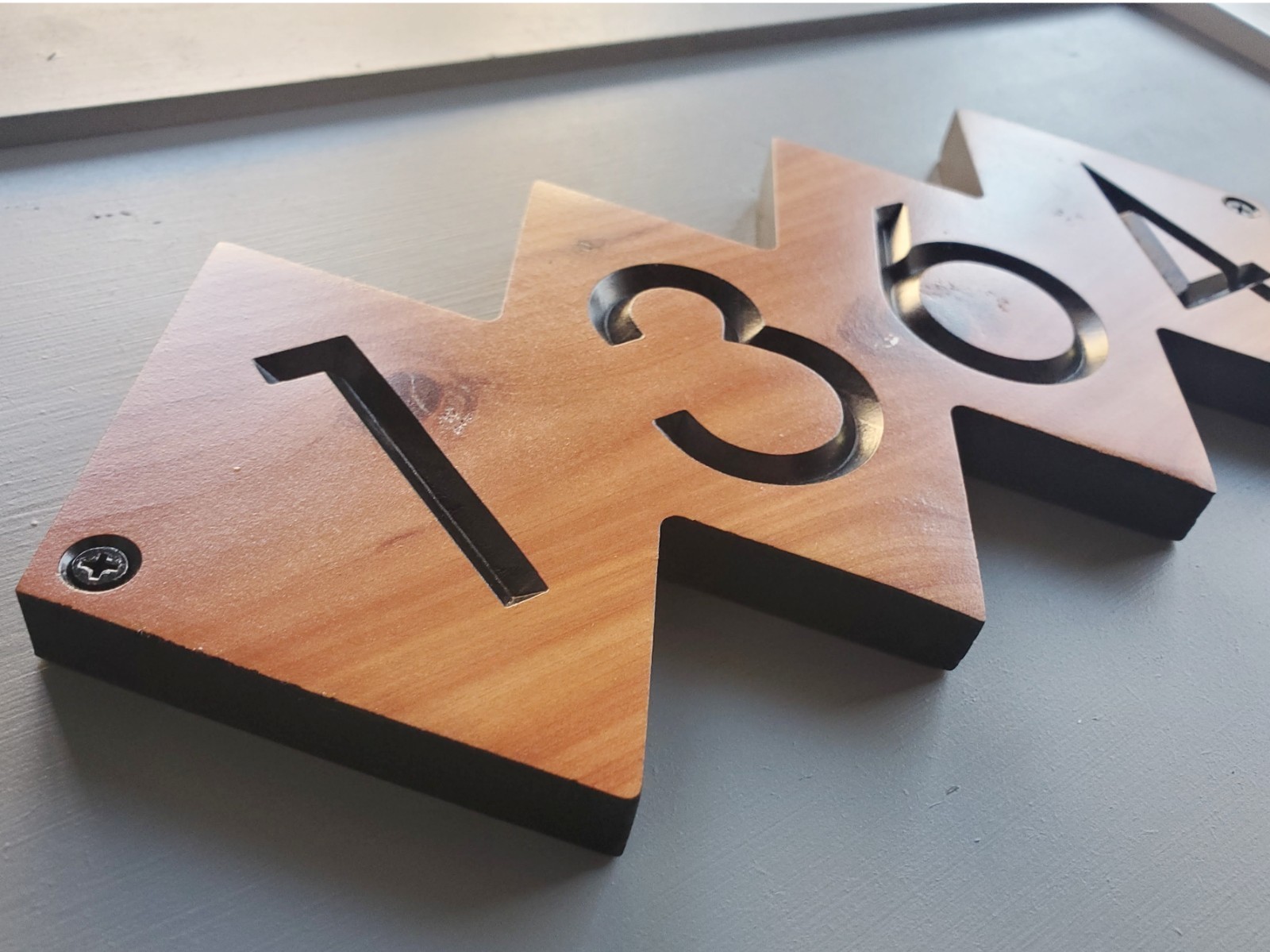 Custom House Address Sign Mid Century Modern Home Number Plaque Outdoor Wood MCM