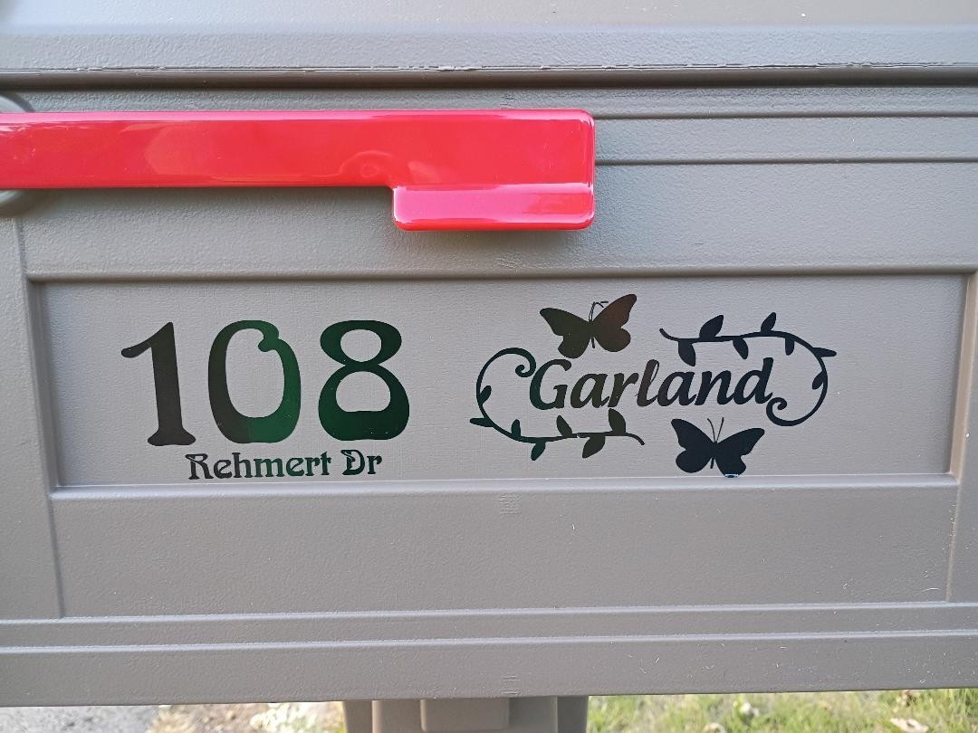 Custom Mailbox Address Decal- Personalized- Perm. Vinyl