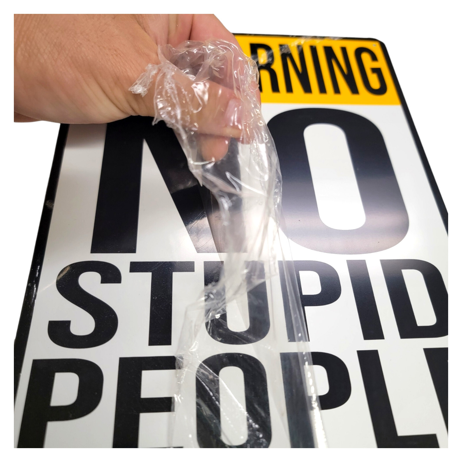 AMERICAN WIT 8″ x 12″ Metal Sign (Warning – NO Stupid People Beyond This Point)