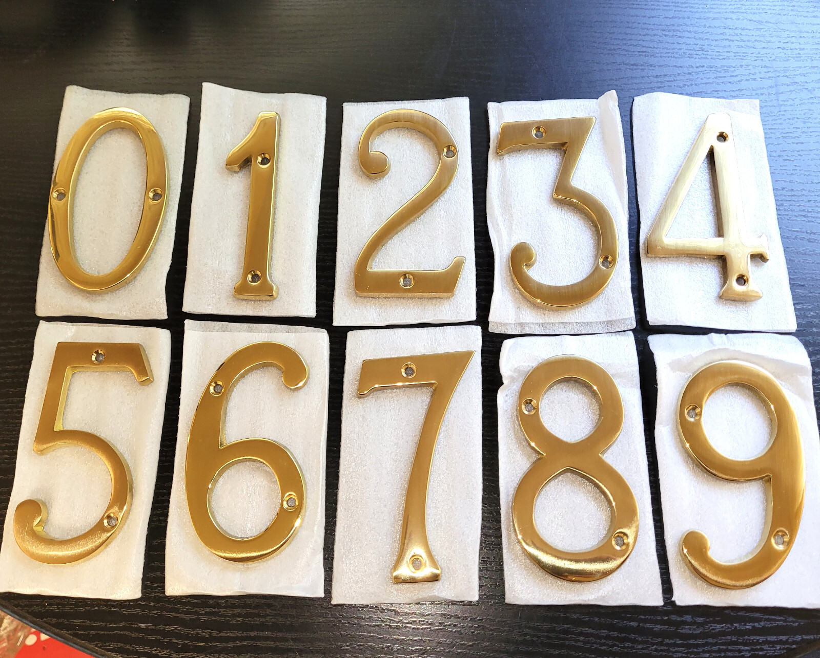 House Address Numbers 4″ Heavy Polished Brass. Brand New