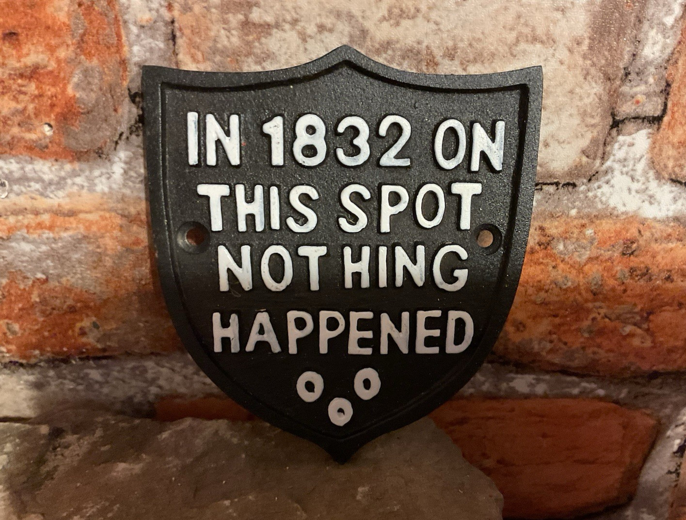 4″X4″ Badge Style “In 1832 on this spot” Cast Iron Sign…Ships Free!