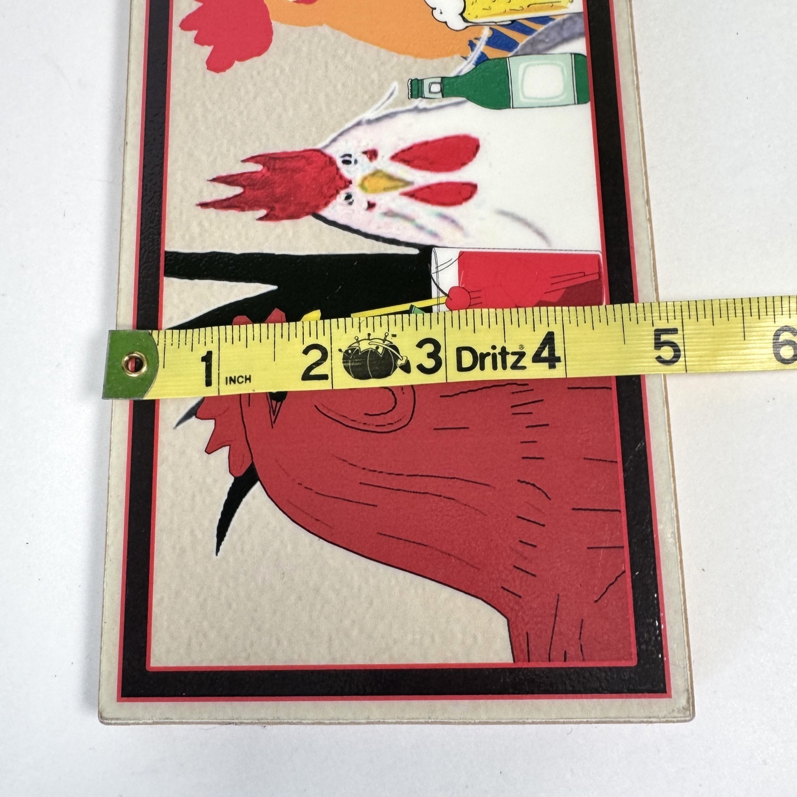 Montage Key West 2004 Bar Sign Chickens Drinks Hand Cut Embossed Glossy Signed