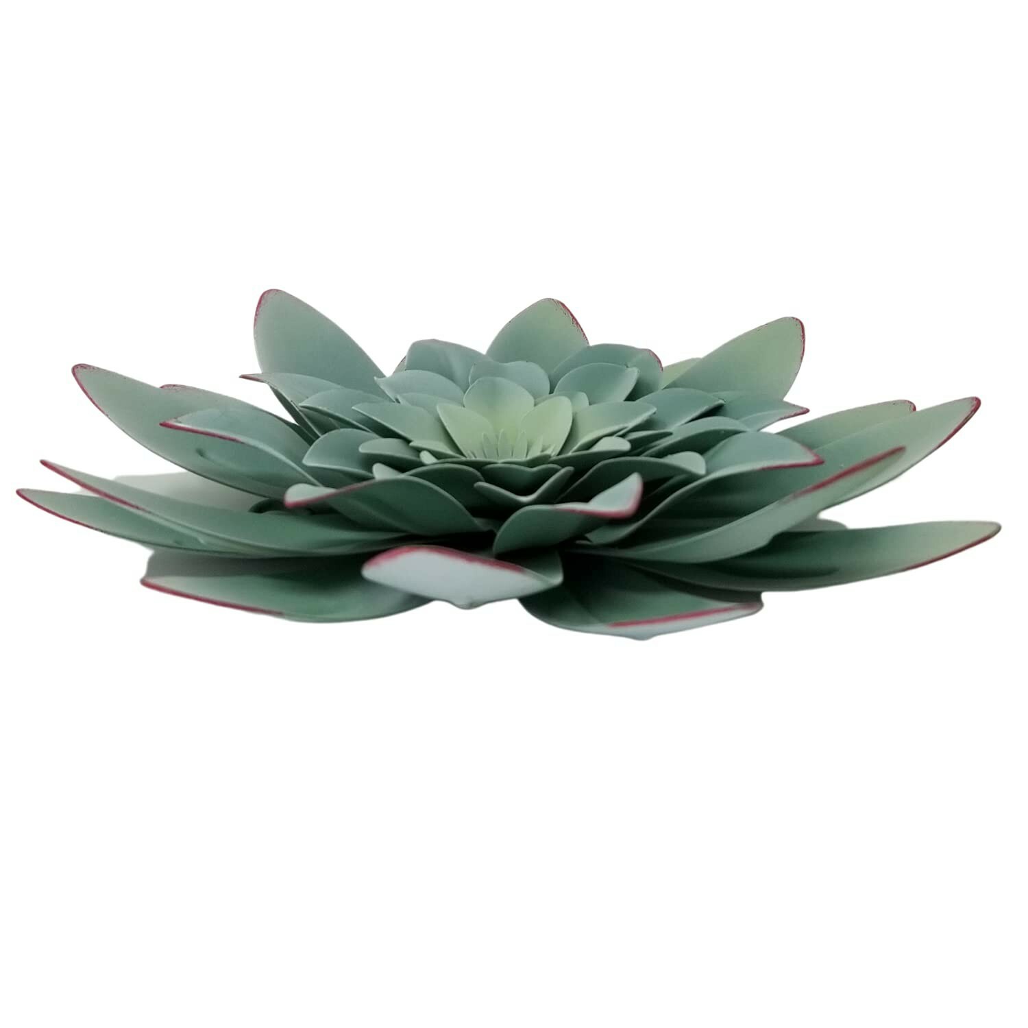 Green Succulent Metal Wall Hanging Decor 7.5 inch Desert Flower 2 Pack