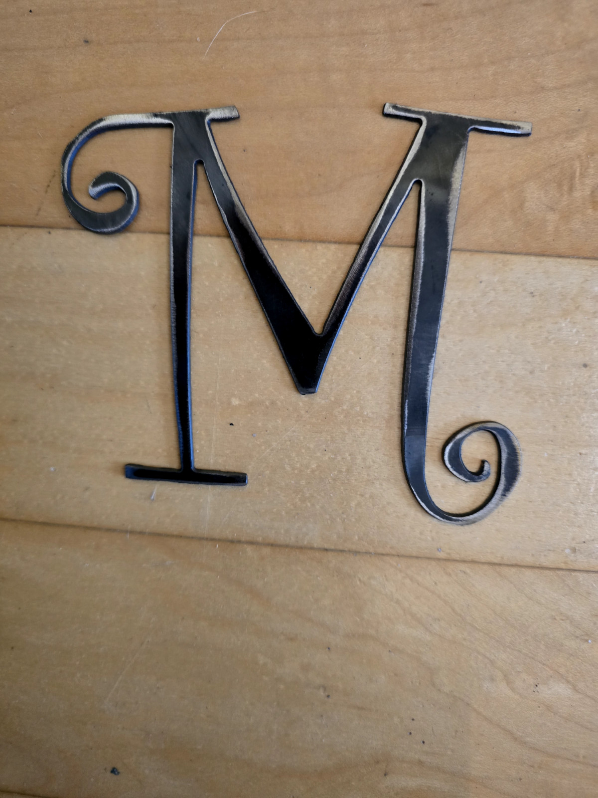 4″ Tall precision cut metal letters, thick, weldable, 16 Gauge “Curlz MT” Decor