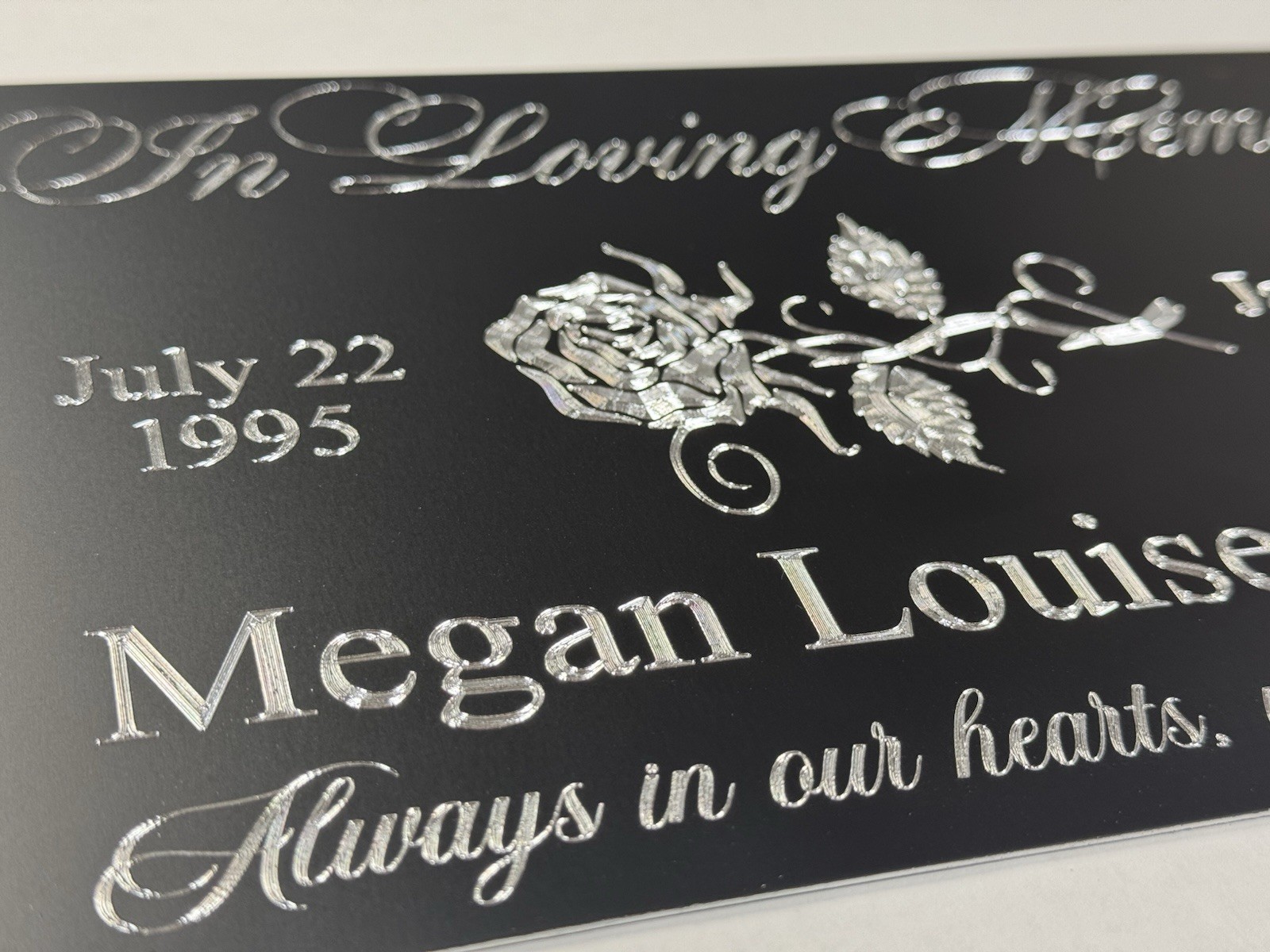 Engraved Personalized Custom Memorial Grave Marker Aluminum Metal Sign 10×7