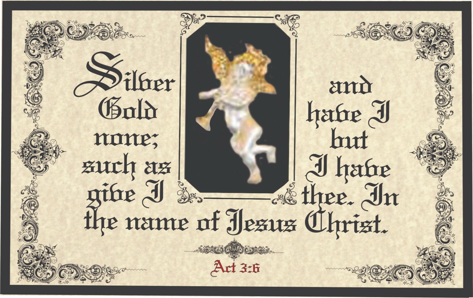 Bible Verse/Scripture Framed Plaque”SILVER AND GOLD HAVE I NONE”Christian Gifts