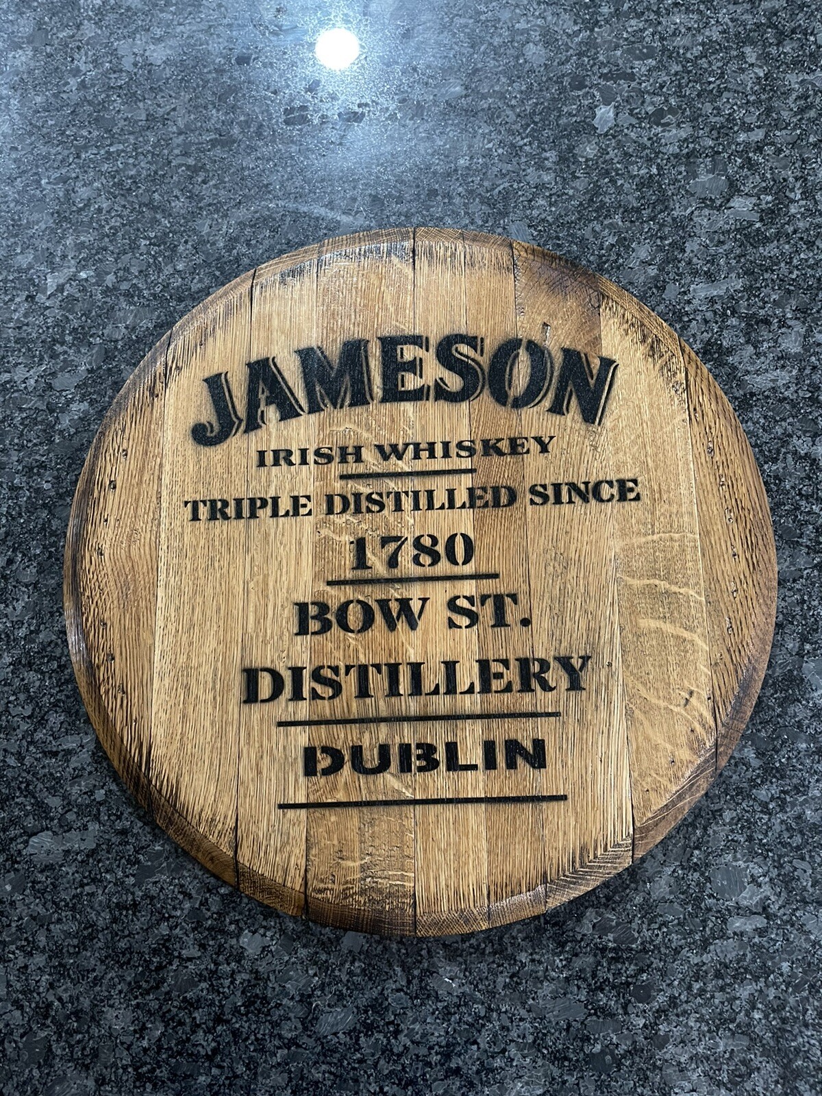 Rustic Bar Decor (Jameson Irish Whiskey) Barrel Head/ Lid wood wall art