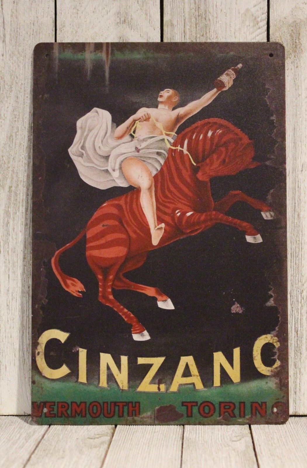 Cinzano Sign Metal Poster Bar Pub Alcohol Cocktail Liquor Store Rustic Look