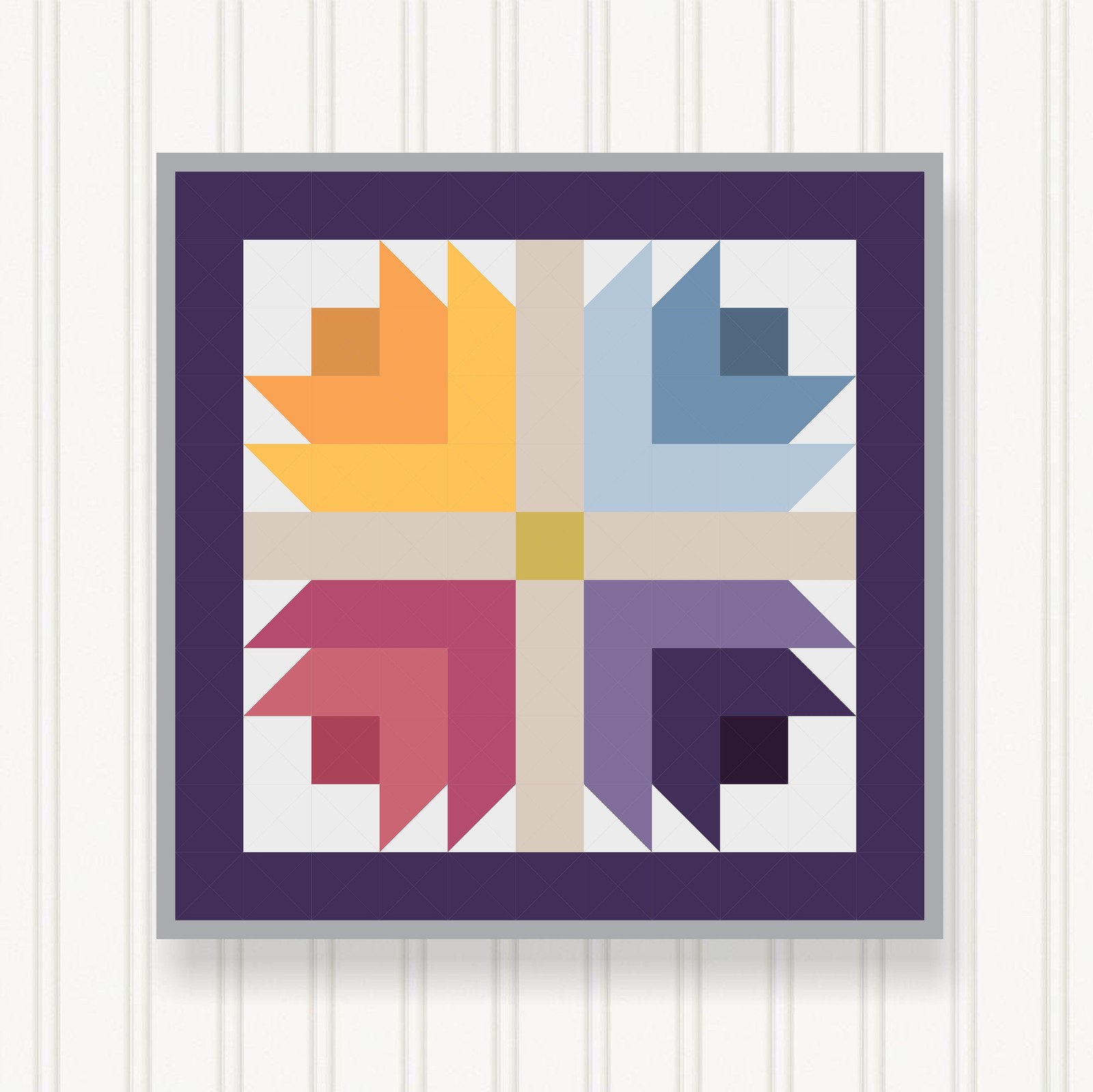 Barn Quilt Square, 8 Sizes, Outdoor & Indoor Wall Art, Home Decor, BQ075-02