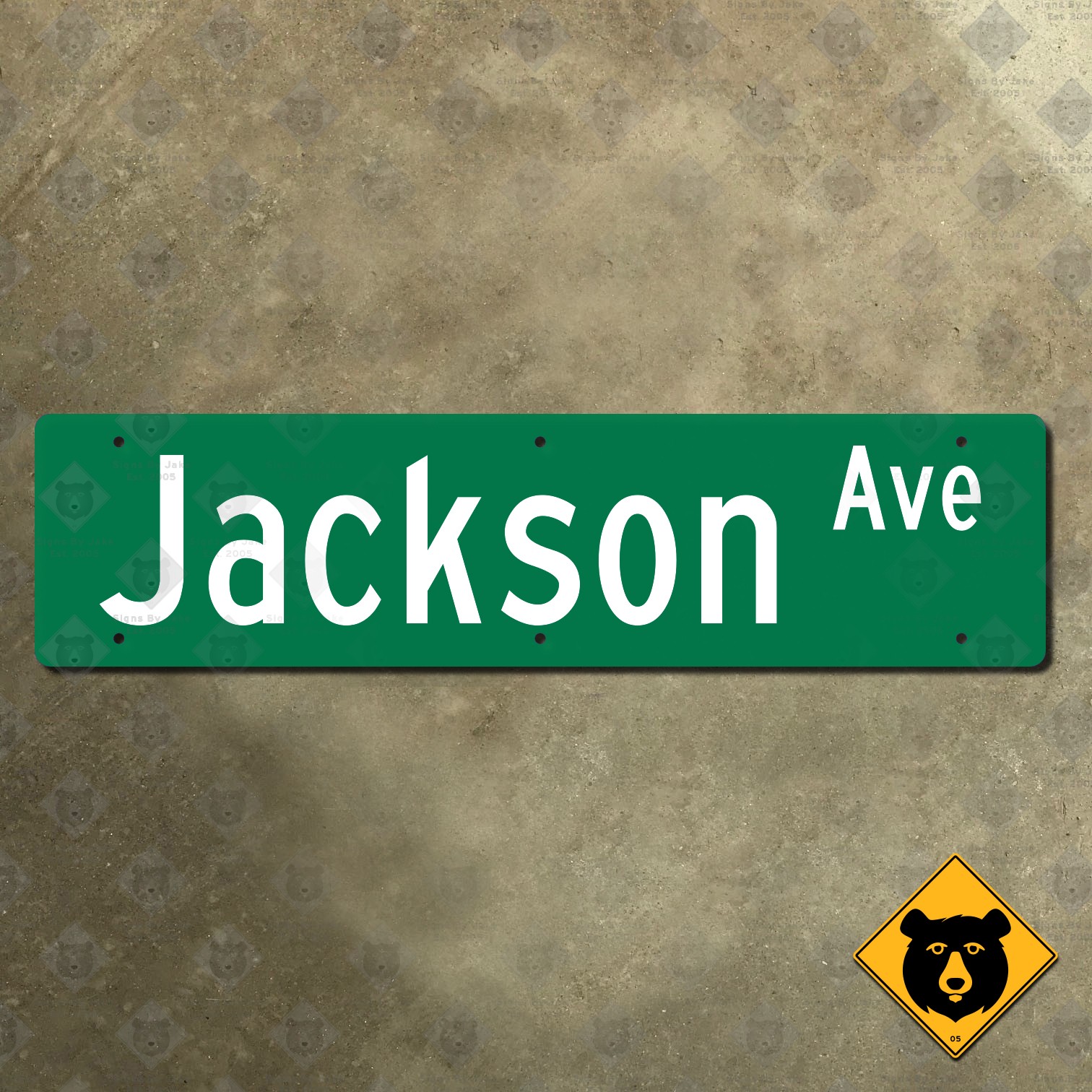 Jackson Avenue highway road street sign Escalon California 24×6