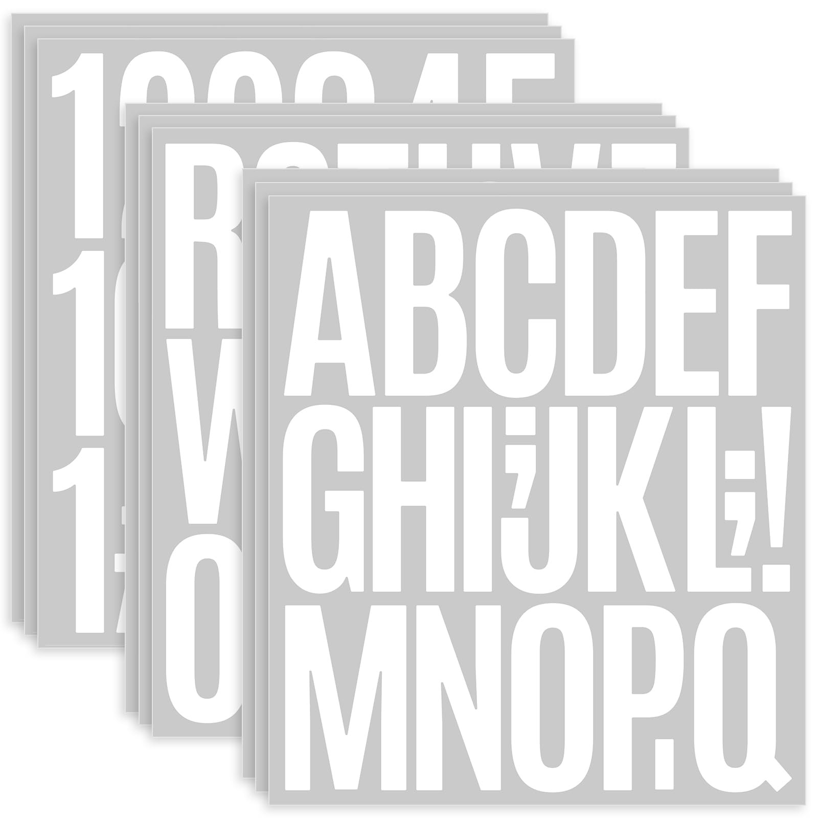 9 Sheet Large Letter Stickers – 3 Inch White Vinyl Self Adhesive Alphabet Num…