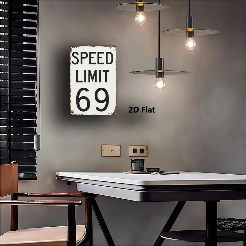 Retro Humor Metal Sign Speed Limit 69 Wall Art for Home Bar Garage Decoration