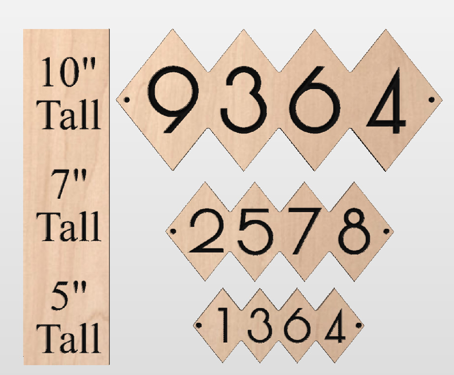 Custom House Address Sign Mid Century Modern Home Number Plaque Outdoor Wood MCM