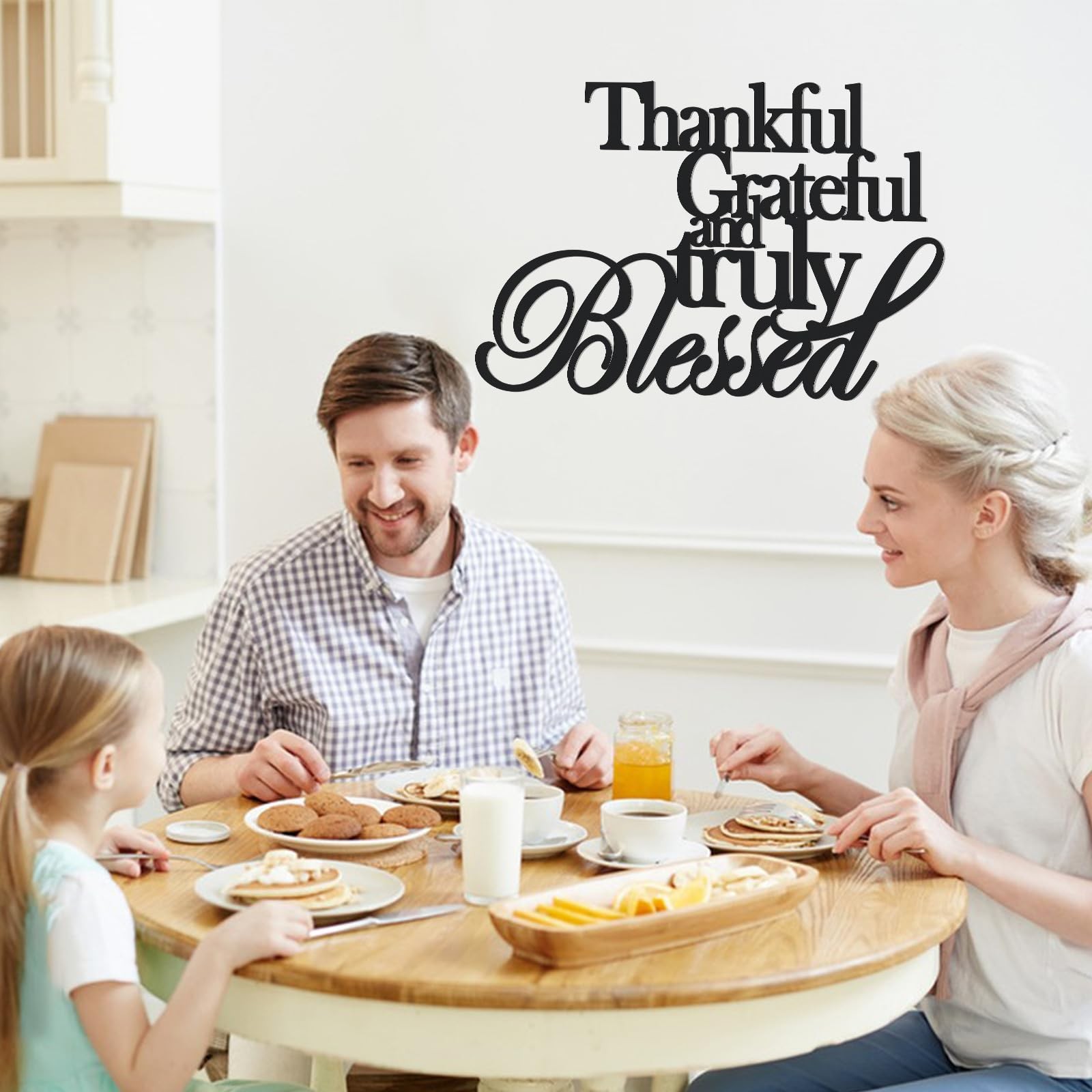 KOYILTD Classic Thankful Grateful Blessed Wall Decor – Medium style1, Black