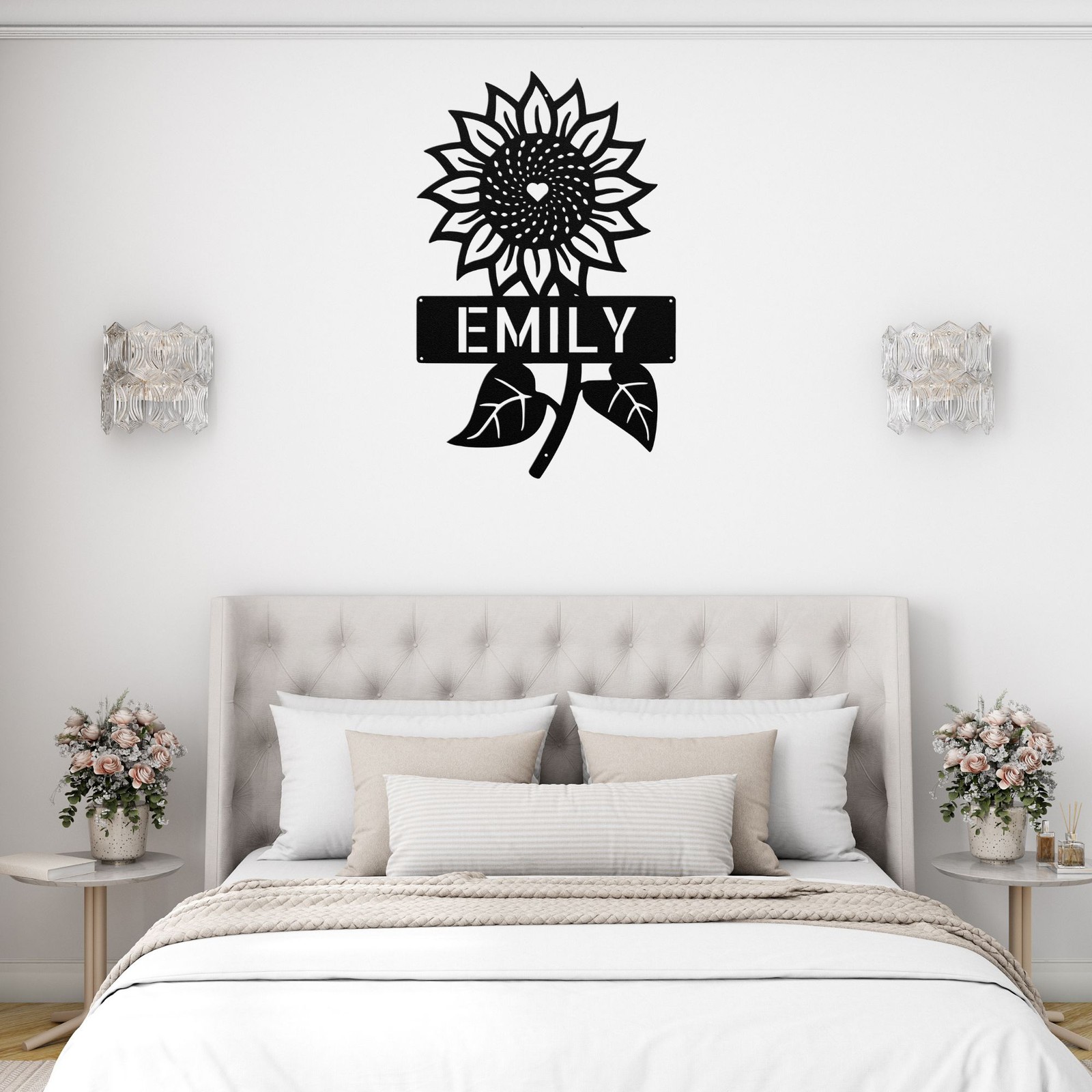Personalized Sunflower Metal Sign Birthday Valentines Day Gift Ideas Home Decor