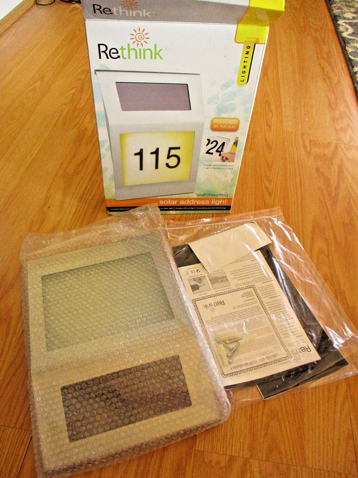 Solar LED Light House Address Letter and Number Sign Silver Plaque Wall Mount