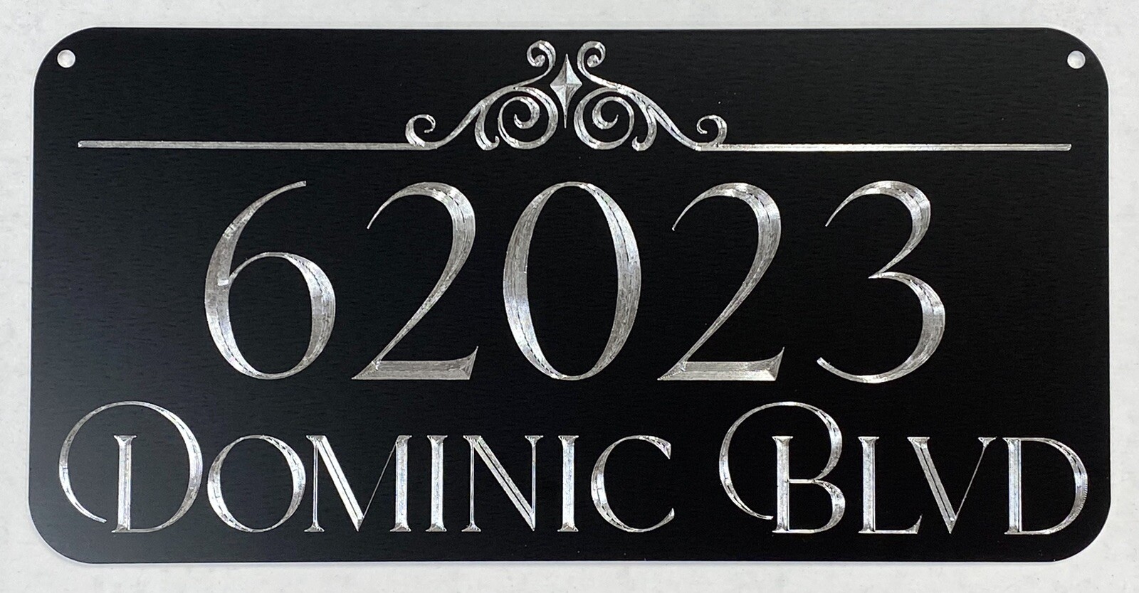 Engraved Personalized Custom House Home Number Street Address Metal 12×6 Sign