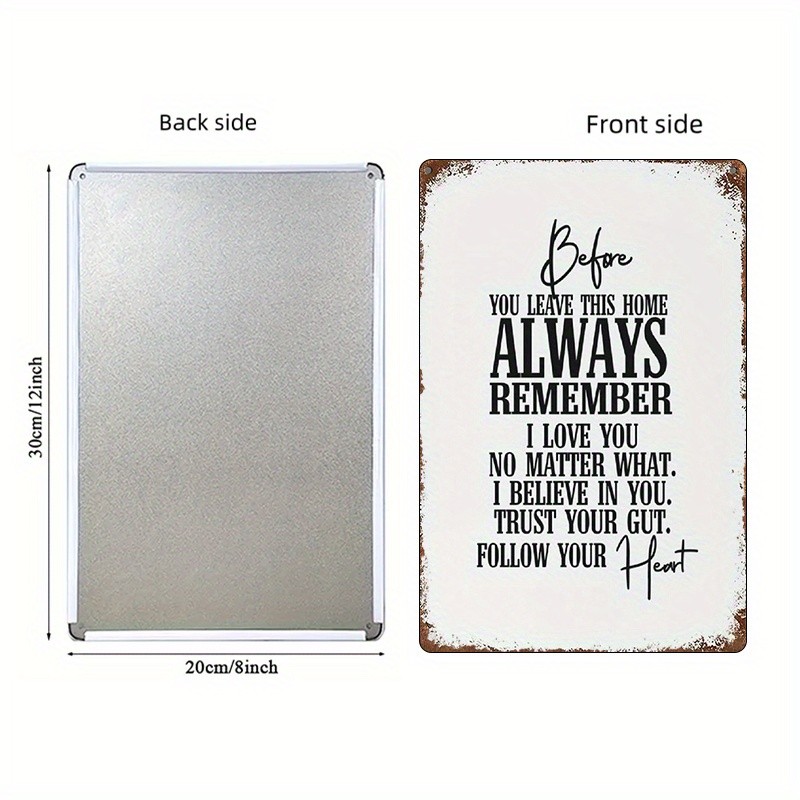 Vintage Farmhouse Metal Wall Decor Sign 8×12 Distressed White