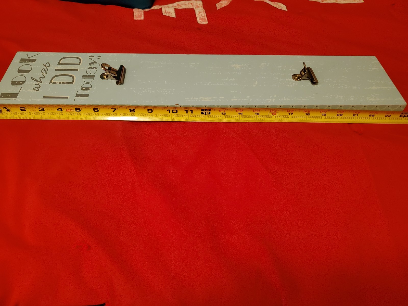 Wall Hanging Display Board w/Clips, Look What I Did, Lt. Blue 24″ X 6″