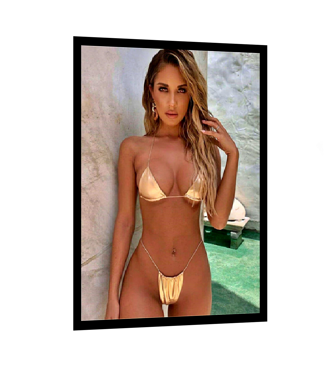Sexy Adult Sticker Decal Sign Beautiful Blonde Women In Look at Her Body 5 Sizes