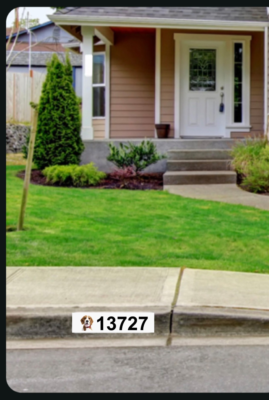 Custom Curb Address with Optional Graphic Self Adhesive Slip Resistant Vinyl
