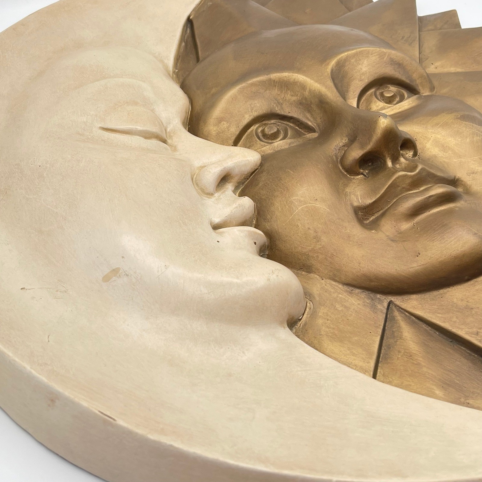 Design Toscano Sun and Moon Celestial Wall Sculpture Gold White Plaque 16 inch
