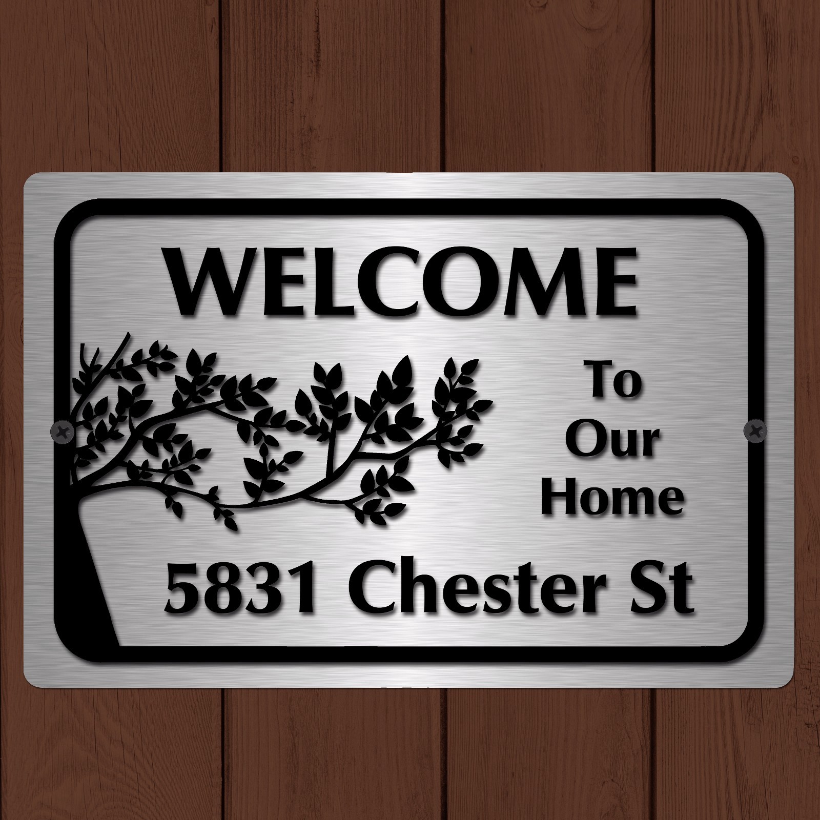 Custom Home Address Plaque Aluminum Metal 12″ x 8″ House Number Sign