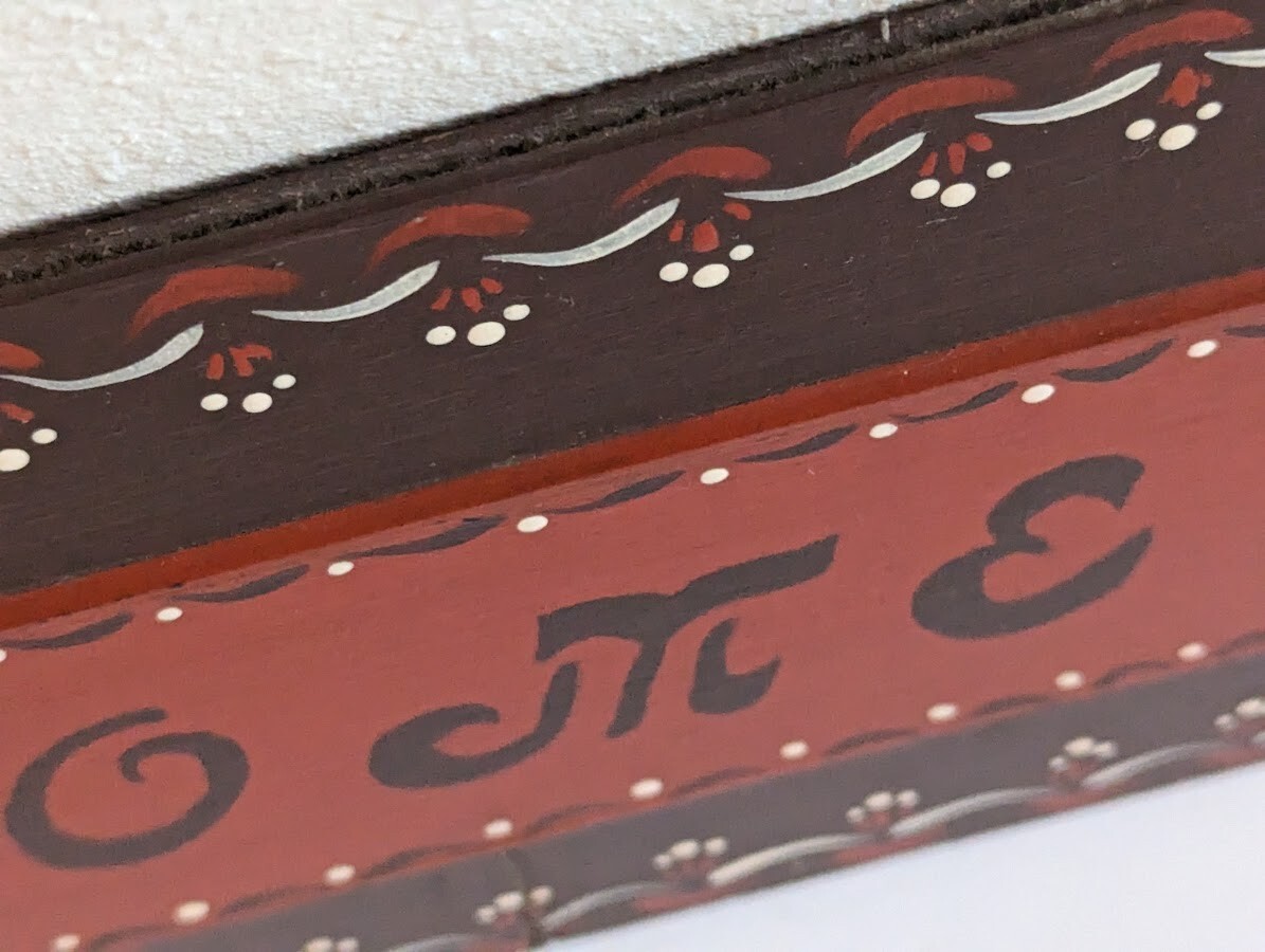‘Welcome All’ Folk Art Sign 24″ x 6″ Burgandy / Red Wall Hanging