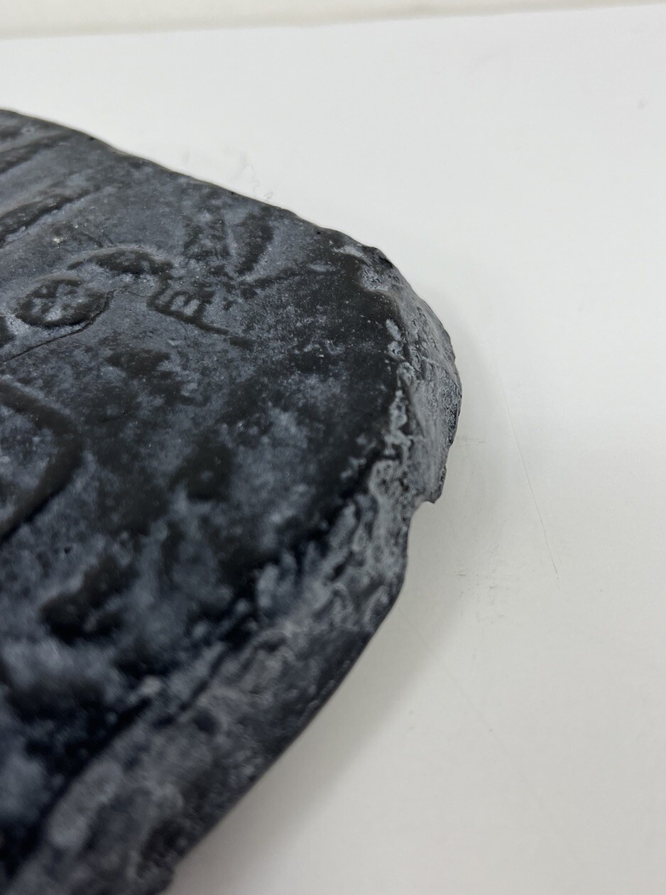 Rectangular Black Wall Plaque Decorated In Hieroglyphics Preowned