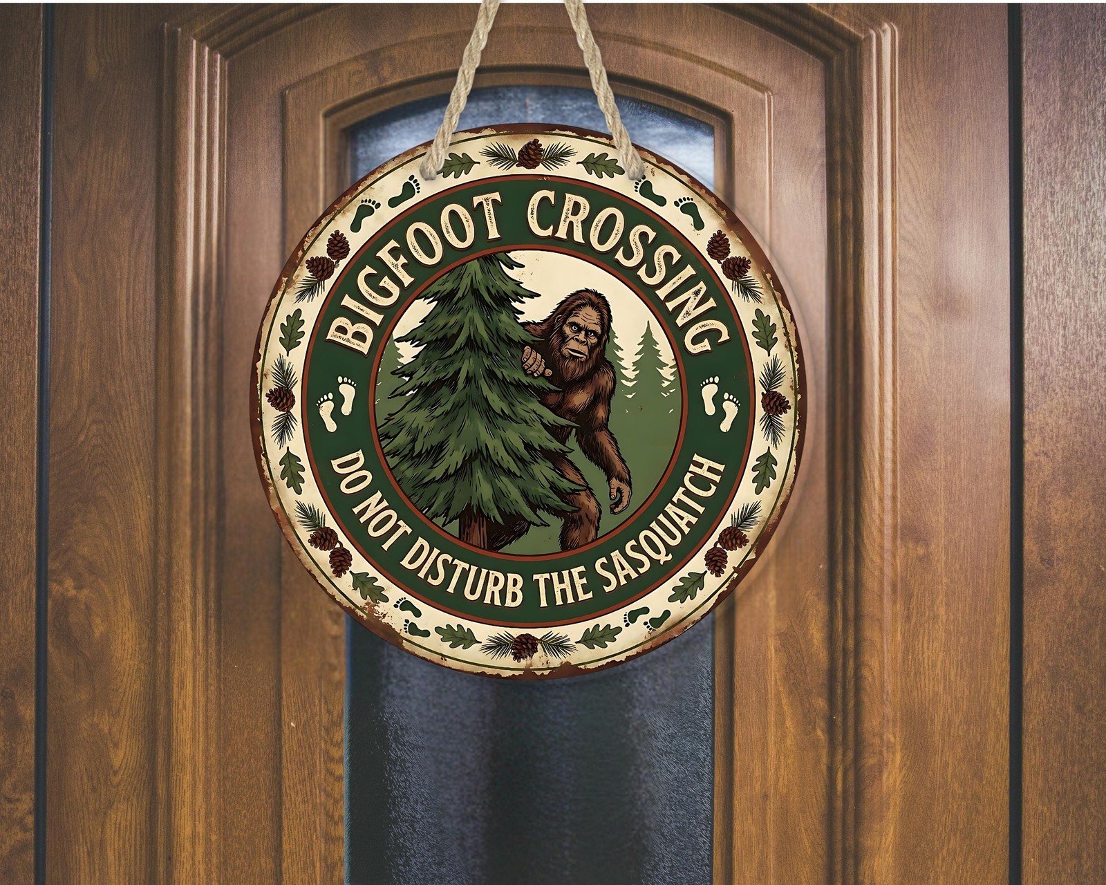 Bigfoot Crossing Sign Aluminum Door Decor Waterproof Outdoor Rustic