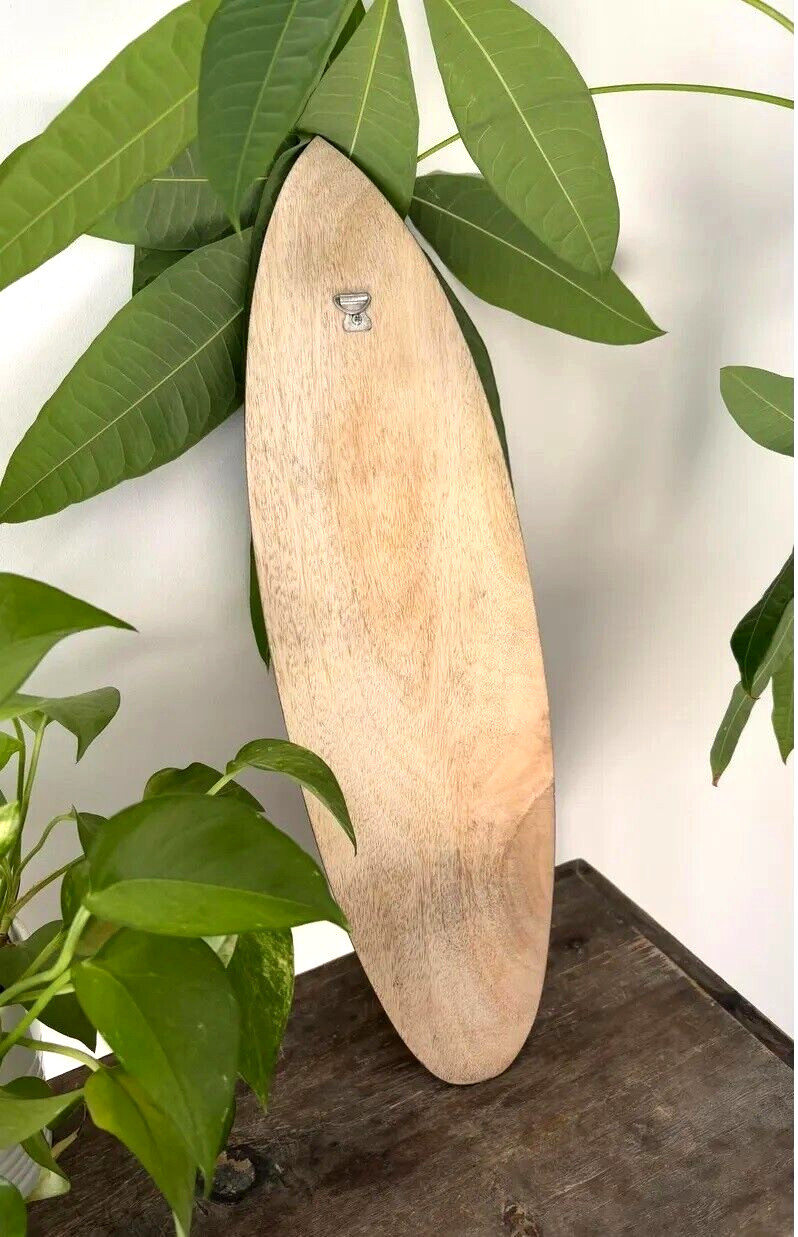 Hawaii Hand Made 20″ Carved Wood Surfboard Home Hanging Decor Engraved Turtle