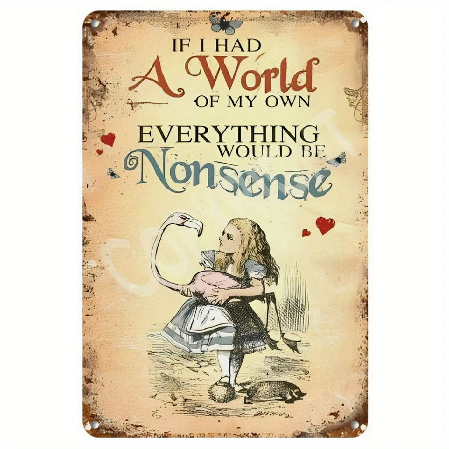 Alice In Wonderland Movie Metal Sign Book Film Decorative Vintage-Look 8x12in