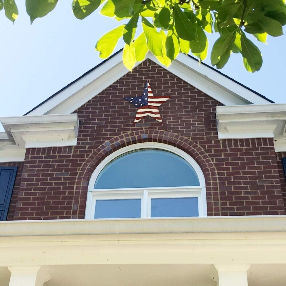 American Barn Star Metal Patriotic Old Glory USA Flag Barn Star Wall Decoration